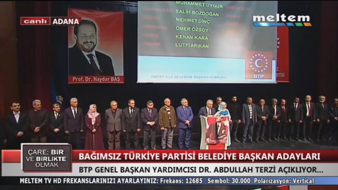 BtpHatay's tweet photo. Hatay Belediye Başkan Adaylarımız Adana’da yapılan aday tanıtım toplantısında açıklandı. https://t.co/VJXzmj4c6U