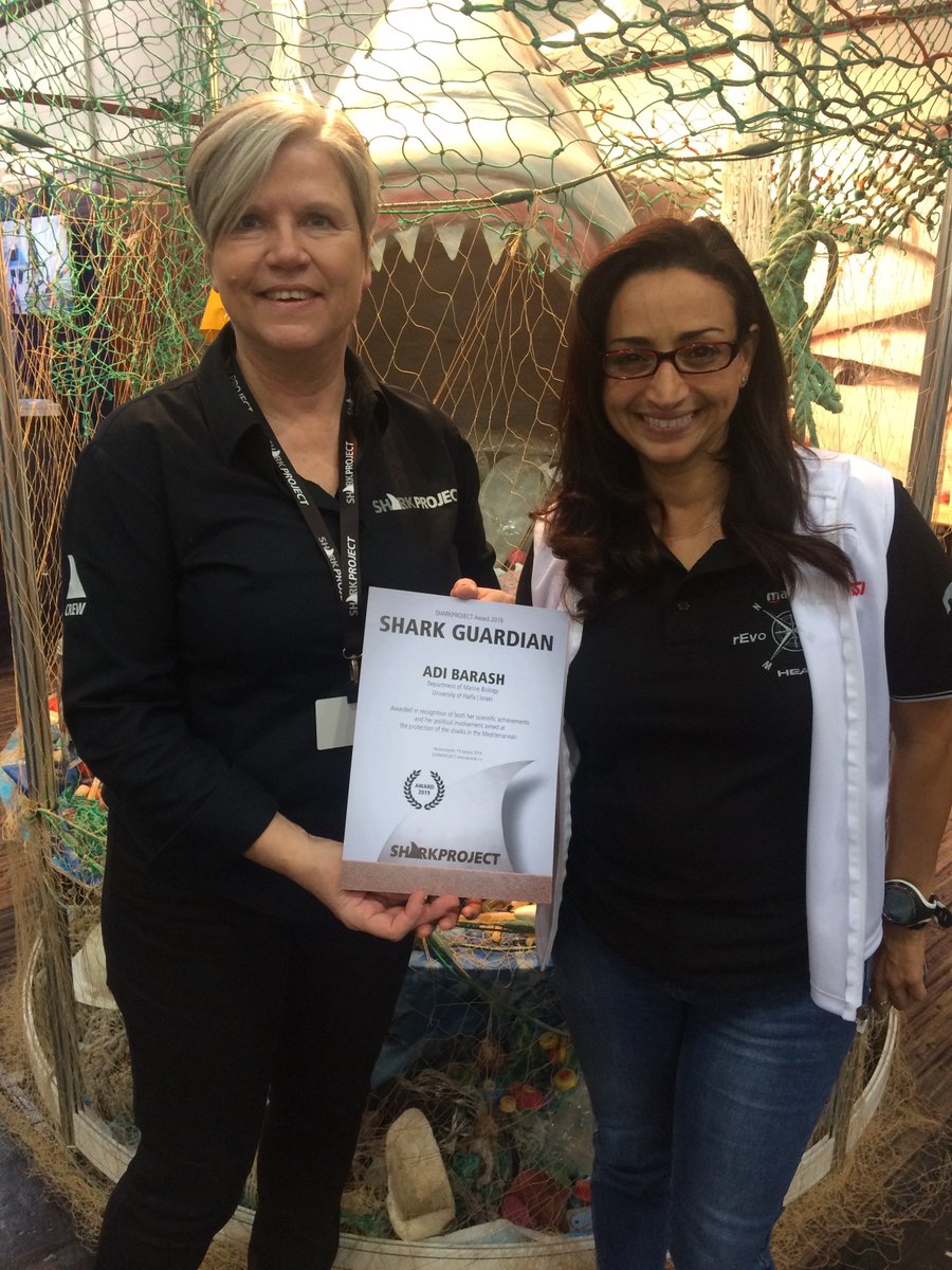 sharkproject's tweet photo. Rike from Sharkproject delivered today the certificate to Adi Barash - Shark Guardian of the Year from @HaifaUniversity. Her representative received it at #nonstopboot. Congratulations Adi!
#savesharks #sharks #sharkaward https://t.co/Q9c9bGPgnF