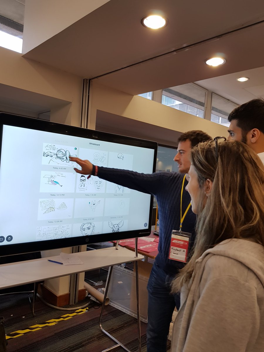 ICHackUK's tweet photo. Reps from @Cisco are judging the Leave Your Mark Challenge! There are some really great drawings here... #ICHack19 https://t.co/cmRd9zrcN6