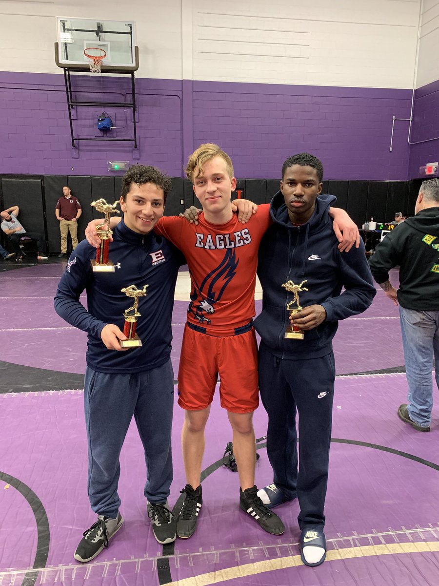 Congratulations to our JV sectional place winners!  L to R-Josh Flores(138), Sebastian Pumillo(152), And Jorace Lindo(132)