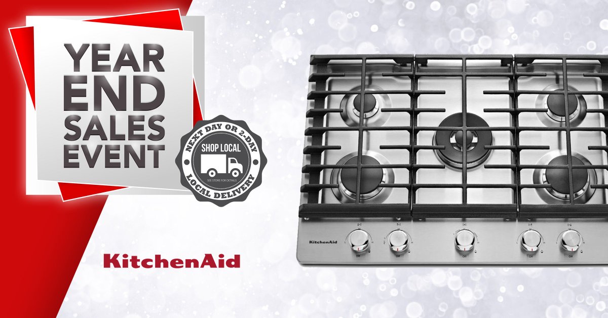 JarvisAppliance's tweet photo. SAVE $300 on this KitchenAid® 30" 5-Burner Gas Cooktop during the [dealer] Year-End Sales Event — was $1,299 / NOW $999 🎁
https://t.co/Q6nJeqAICH https://t.co/ZHeuyG2NwK