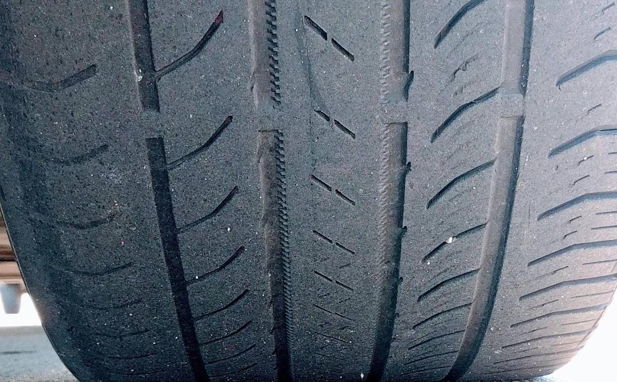 Better check those tires!  If your tread is flush with the wear indicators like this...