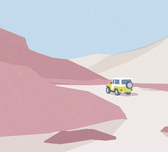 desert motor vehicle no humans ground vehicle car outdoors blue sky  illustration images