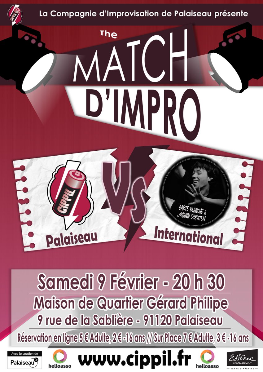 Cippil_Impro's tweet photo. Cippil - Spectacle d'improvisation théâtrale - #palaiseau #improvisation
Réservez dès maintenant votre prochain spectacle : https://t.co/GsSdMFWWnP https://t.co/6j6bdJyI6t