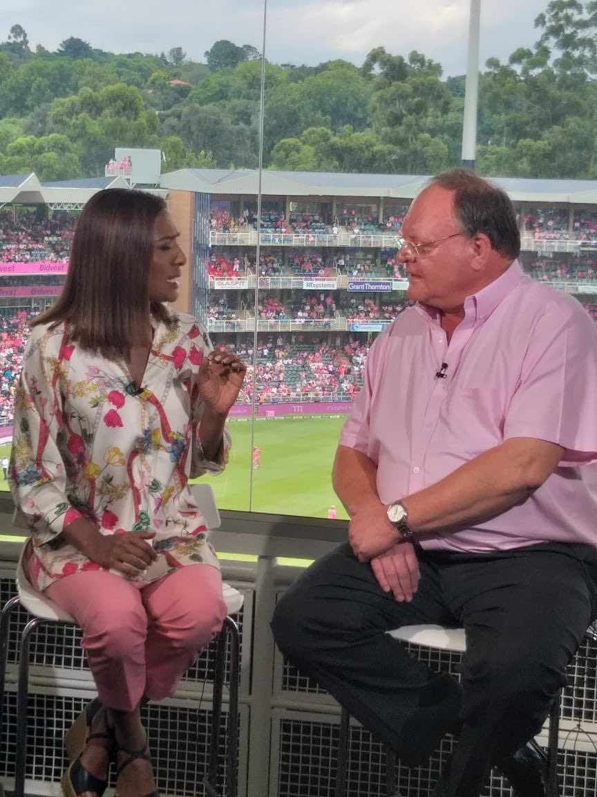GertCOosthuizen's tweet photo. Talking to Kass Naido about the power of sport to foster reconciliation while raising money for breast cancer. https://t.co/2o49d2jcPH