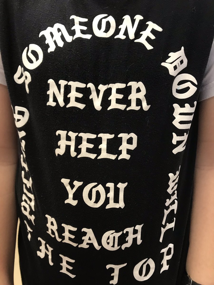 CityFalcons's tweet photo. We ❤️ Malik’s t-shirt!  What a terrific message.  Pulling someone else down WILL NOT get you to the top!  Great advice Malik.  Thanks for your powerful message. #FCLeader #gr5 https://t.co/wb6V9QquaC