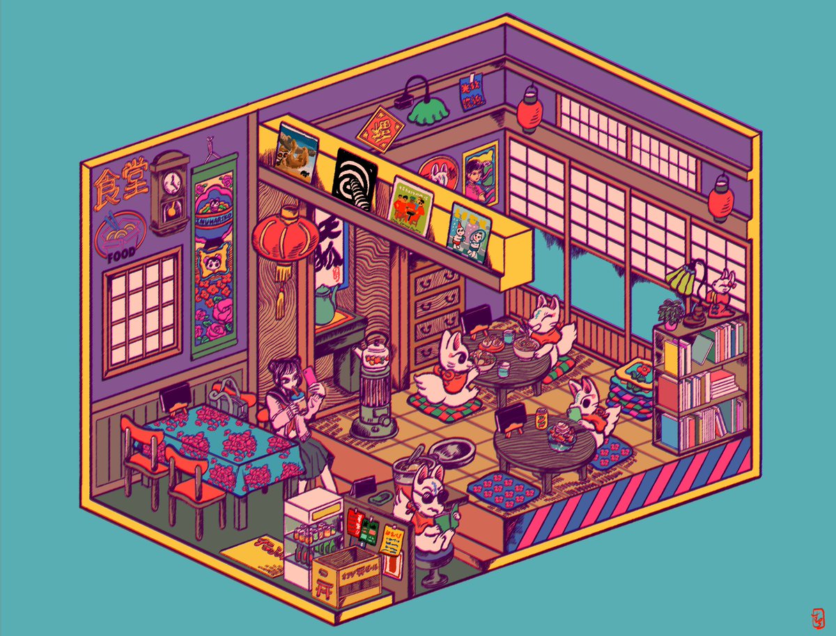 「台湾料理店 」|中村杏子🦊委託5/31まで愛と狂気のマーケットのイラスト