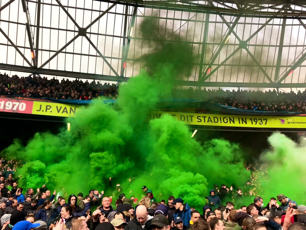 BCAFCBH's tweet photo. Feyenoord 6-2 Ajax
De Kuip- Att: 48,000

Words can hardly describe what I just experienced. Every emotion you can ever feel in a football game- a truly incredible day in Rotterdam. 

I will never forget my first Klassieker. #Feyenoord, we love you! #feyaja https://t.co/psIovmE2RL