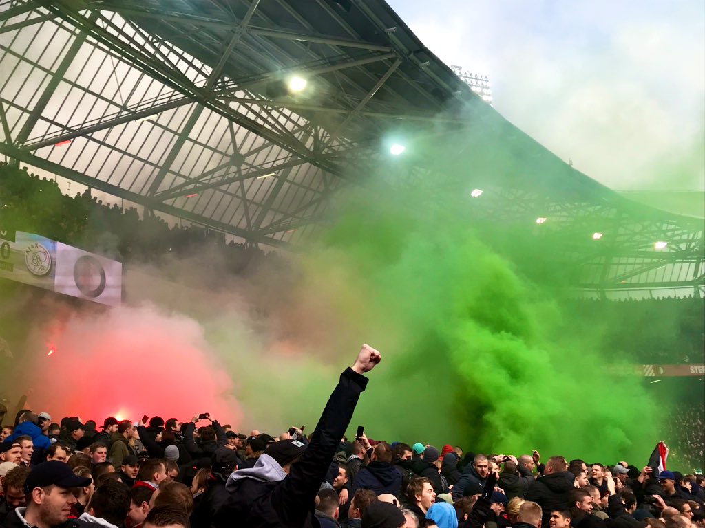BCAFCBH's tweet photo. Feyenoord 6-2 Ajax
De Kuip- Att: 48,000

Words can hardly describe what I just experienced. Every emotion you can ever feel in a football game- a truly incredible day in Rotterdam. 

I will never forget my first Klassieker. #Feyenoord, we love you! #feyaja https://t.co/psIovmE2RL