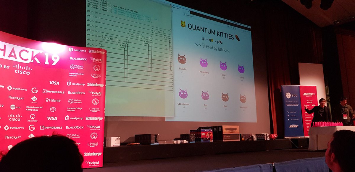 PaulineBernat's tweet photo. Very fun project presented today: a quantum game at #ichack19 https://t.co/21t7sxiIP0