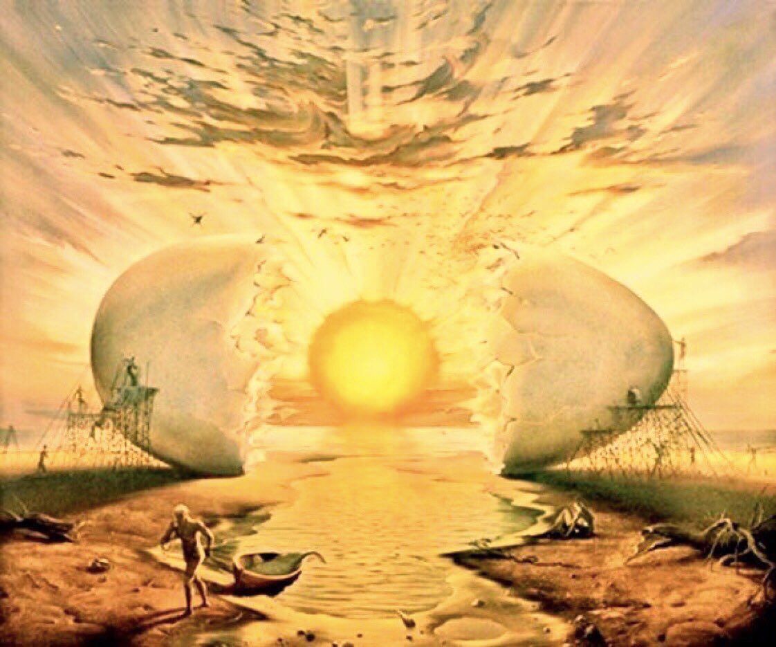 AnneScottlin's tweet photo. ❦Every morning breaks with a golden opportunity to build a better world.~Anne Scottlin
#sunrise #dawn #build #better #world
#breakfast #eggs #art #VladimirKush https://t.co/11bRMNPwS5