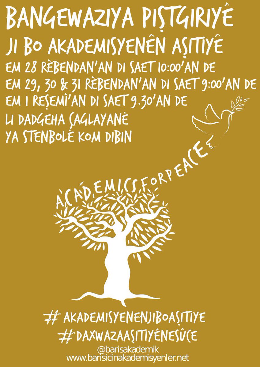 Bu hafta her gün Çağlayan’dayız: Yarın (28 Ocak, Pazartesi) saat 10’da, Salı, Çarşamba, Perşembe 9’da, Cuma ise 9.30’da buluşarak davalarımızı takip edeceğiz. Bu haftaki basın açıklamamızı yarın duruşmalarımız sona erince muhtemelen saat 12-13 gibi gerçekleştireceğiz! #SözBarışın
