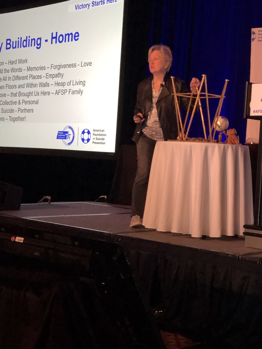 MikeLamma's tweet photo. Helen Pridgen talks about self care to close the 2019 Chapter Leadership Conference @afspnational #AFSP19 https://t.co/0TLG3yswPs
