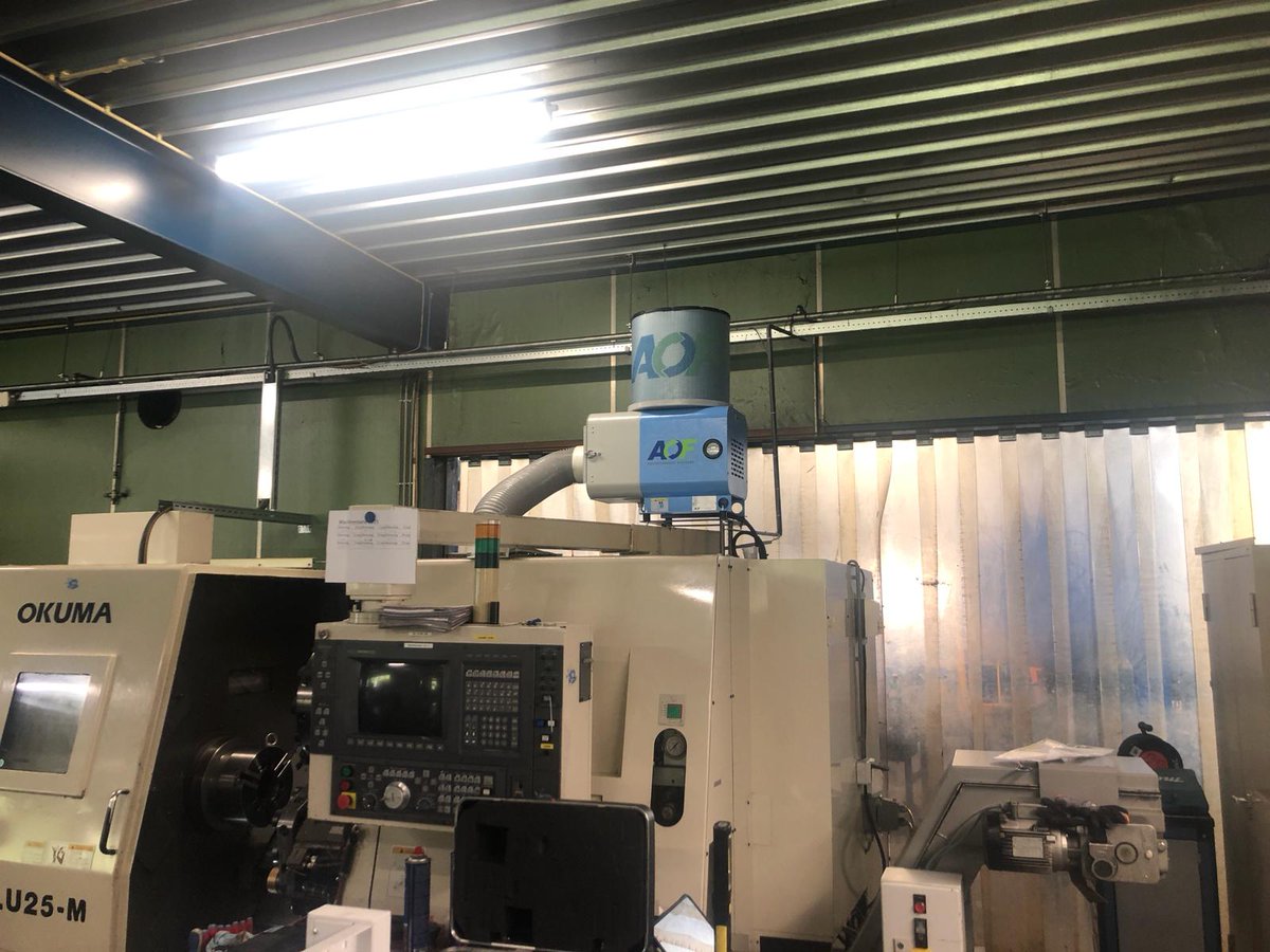 A few more coolant mist installations photos. Our filters have the following benefits: NO SERVICING, less than half the power consumption, washable filter, visible gauge for efficiency reading. Call us for a FREE SURVEY 01453 810379