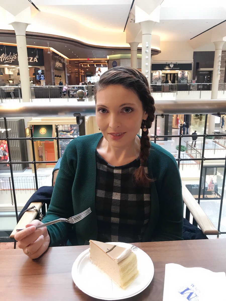therebackblog's tweet photo. Visiting the Lady M popup in Tyson’s for some mille crepes. Dan got the signature Mille crepe, and I tried the Earl Grey. Both are delicious, stacks of light, fluffy crepes held together with delicate cream. 🍰 https://t.co/T4M0fwhi8P