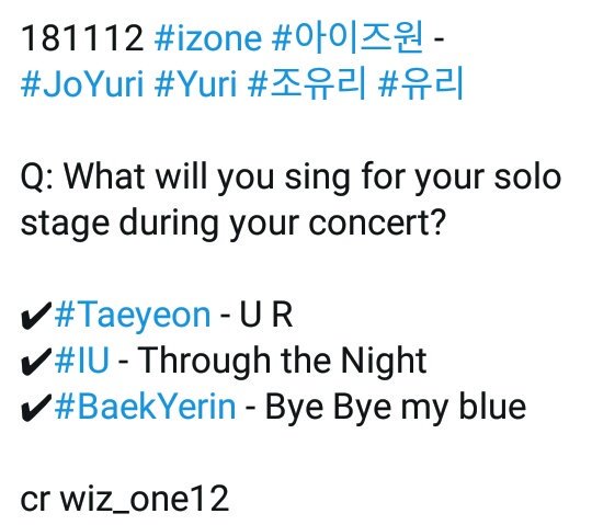 Its really over for me if Yuri sings taeyeon's ur   #snsd  #izone  #soshizone