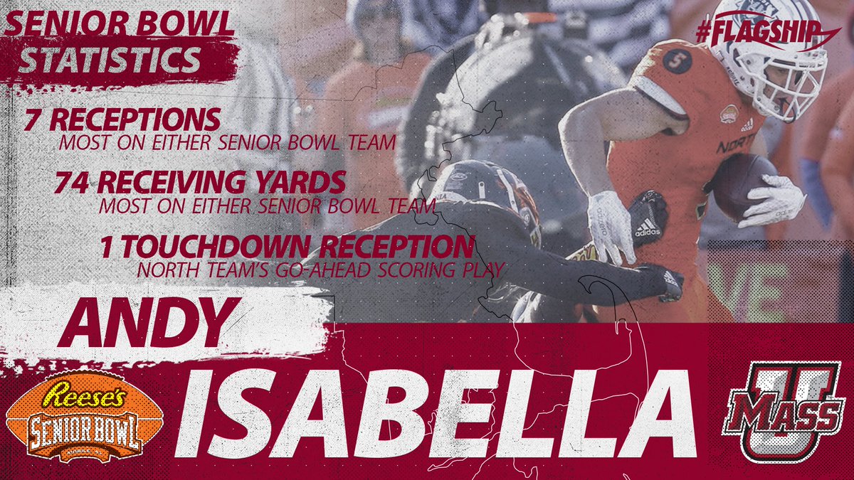 UMassFootball's tweet photo. If you were surprised at what @AndyIsabella5 did in yesterday’s @seniorbowl, you haven’t been paying attention.

#Flagship 🚩 https://t.co/E0T6GhRdgQ