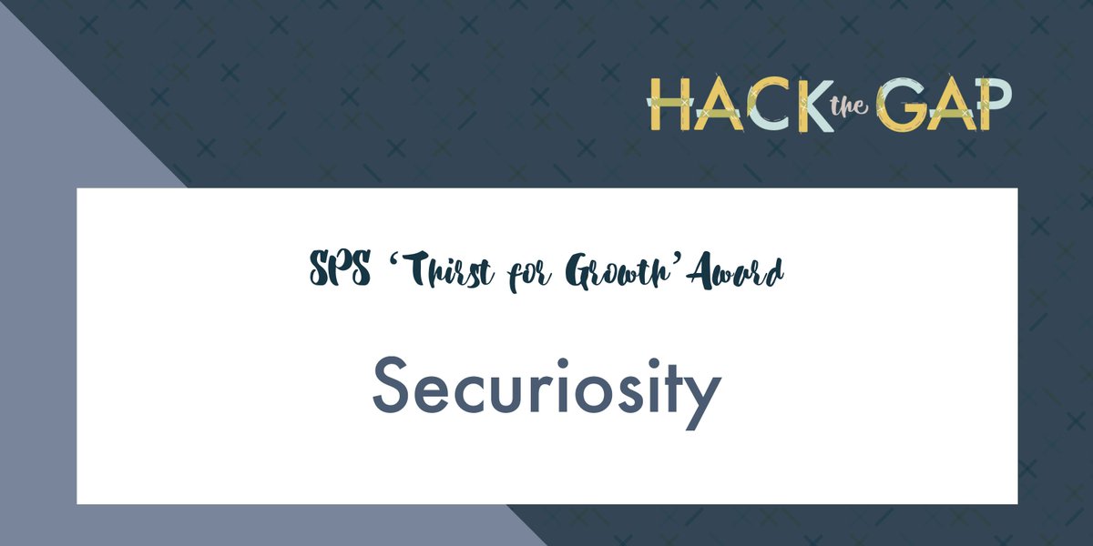 HackTheGap's tweet photo. Congrats to @sps_recruiters "Thirst for Growth" Award winner, Securiosity! Thank you for taking risks and trying something brand new this weekend! #HackTheGap https://t.co/2bhdJ3FnBm