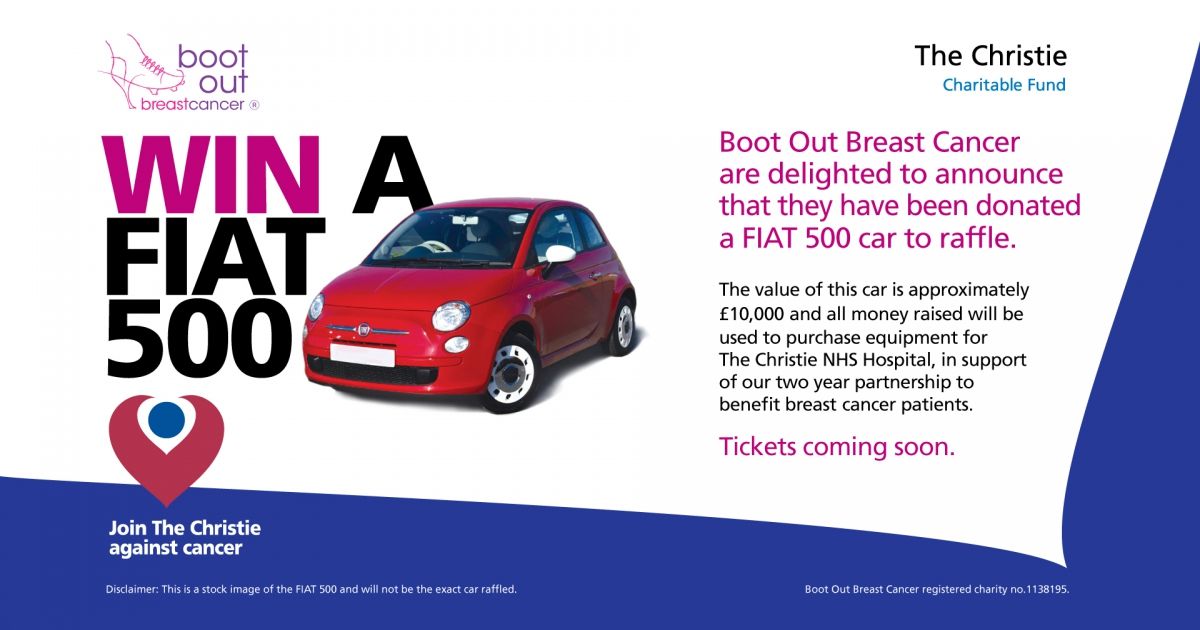 TheChristie's tweet photo. For just £10 a ticket, @BootOutBC in aid of #TheChristie are giving one lucky person the chance to drive away with this amazing prize! 

Tickets will be available to purchase at the Christie on Monday the 4th of February or contact the team directly #bootoutbreastcancer https://t.co/BYRvVc8RhA