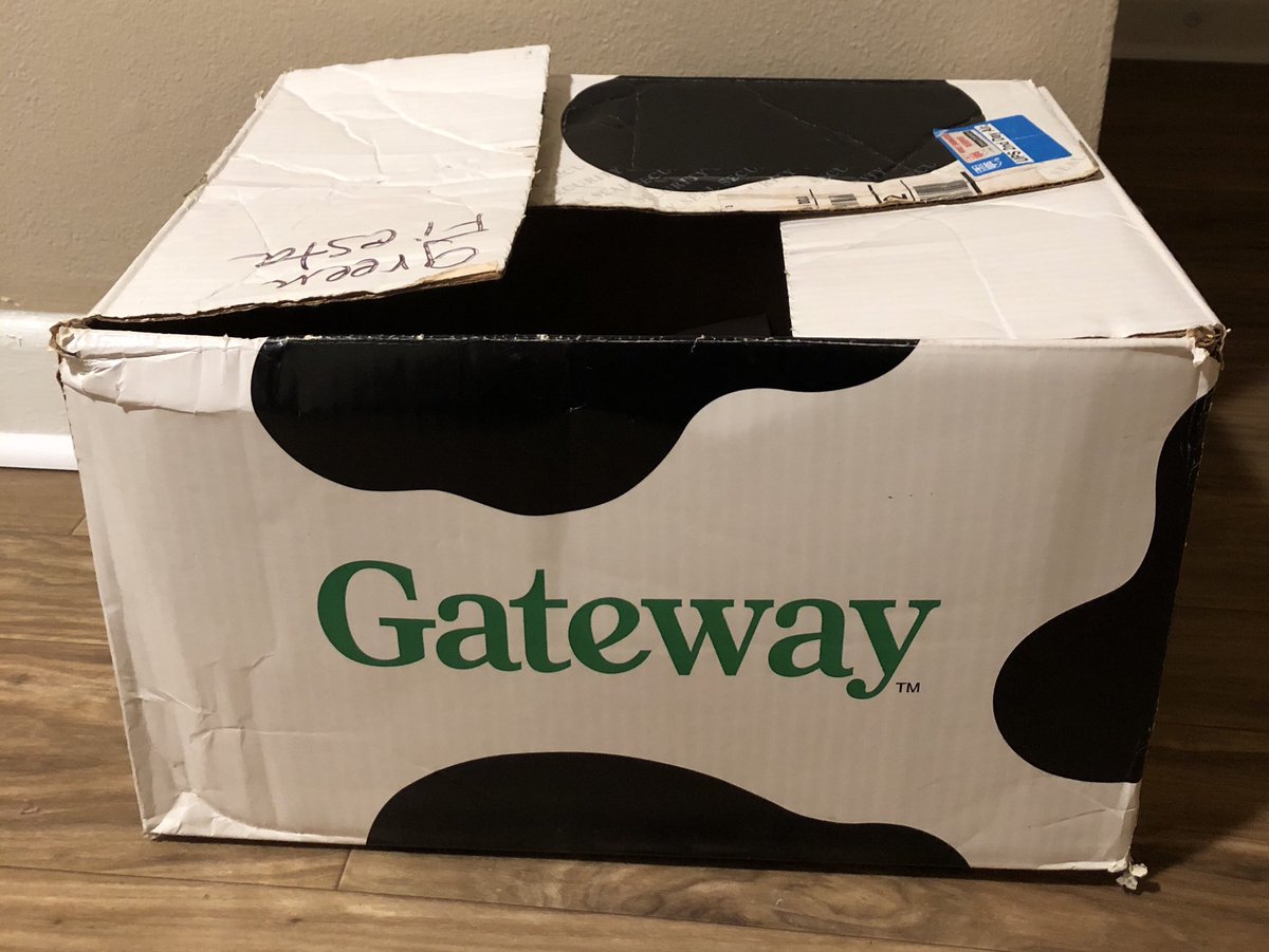 Sarah Rumpf on Twitter: "You might think you're good at recycling but have you saved and reused moving boxes for so long that you're at the using-a- Gateway-computer-box-in-2019 level of good-at-recycling? 😄🐄💻… https://t.co/caQU9i5NSW"