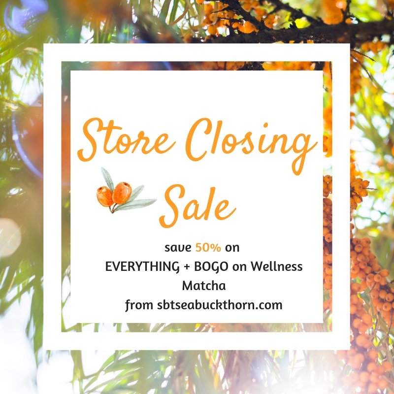Final days to stock up &amp; save 50% before our company shuts down at the end of the month. All orders need to be in to sbtseabuckthorn.com by midnight on January 29th so we can ensure they are shipped before we leave. We will miss you all #health #wellness #vegan #natural