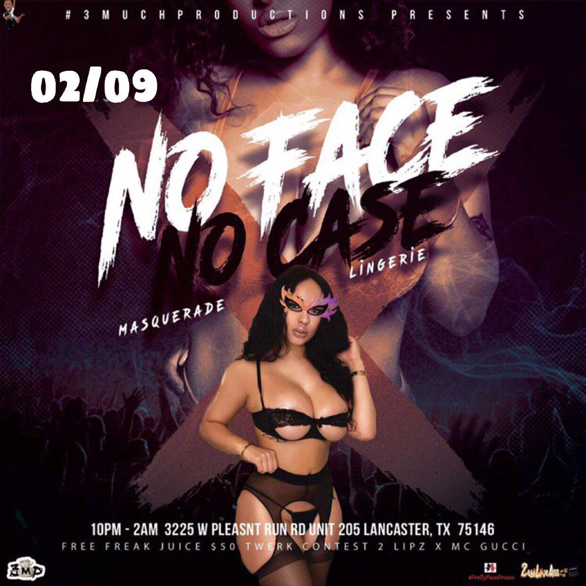 theyluvtae_'s tweet photo. It’s DEFINITELY going down 2/9 so be at #NoFaceNoCase🤪🤪🗣#3MuchProdctions 💰💰 https://t.co/NrPSyM2MlG
