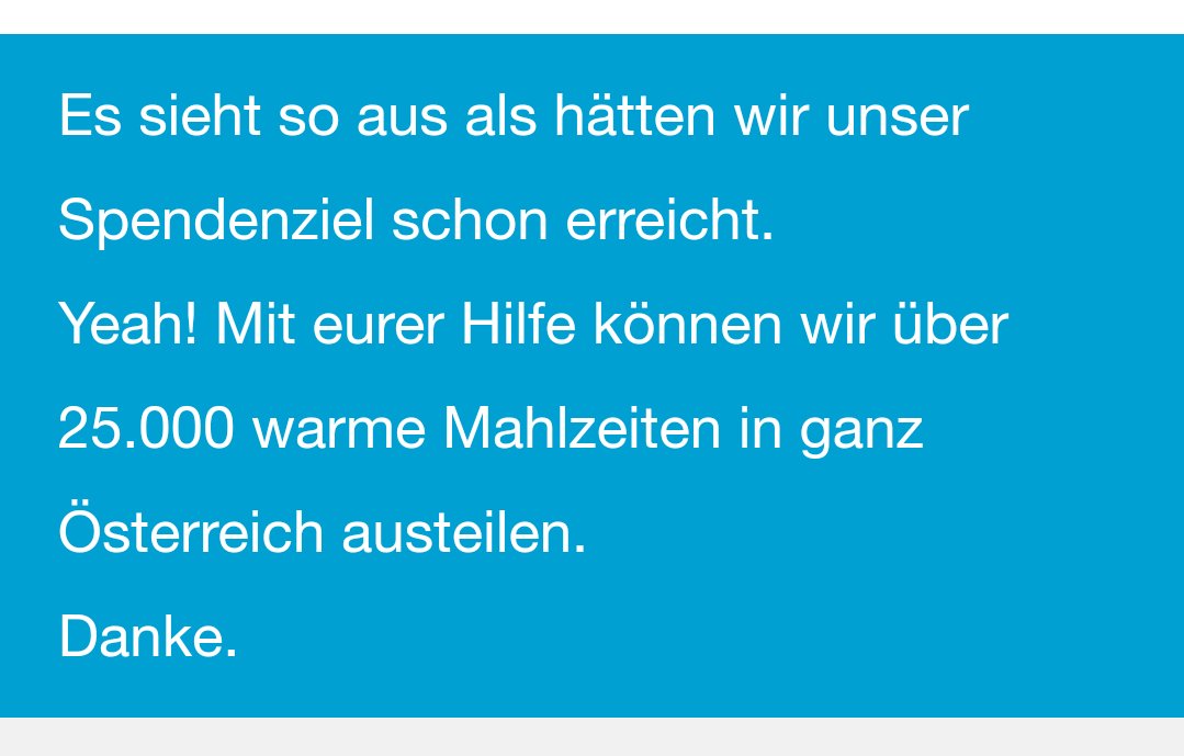 gruenspechtblog's tweet photo. 25.000 Mahlzeiten fuer @CaritasAustria! 🎉👏❤️👍
@nona_christine @Do_An_Haus @FrauSonnSchein @elisabe31241874 @SoeckchenCarmen @FunkhausZorra @a_tollo @heigion https://t.co/lAfqhiR1hG
