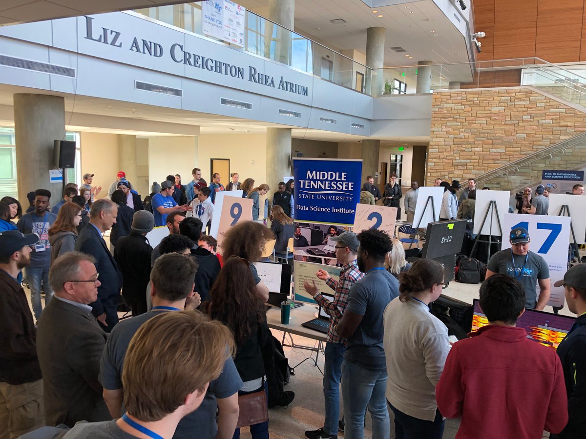 capigian's tweet photo. Wow, what an amazing 36 hours of #hackmt and thank you to our partners at @2HarvestMidTN for providing a real world problem for students from 5 schools.  We were honored to win the Hackers Choice Award and 2nd Overall.  @MTSU_ISA @MTSU_DSI #TrueBlue @FrankEllmo https://t.co/9MHOlvgEOp
