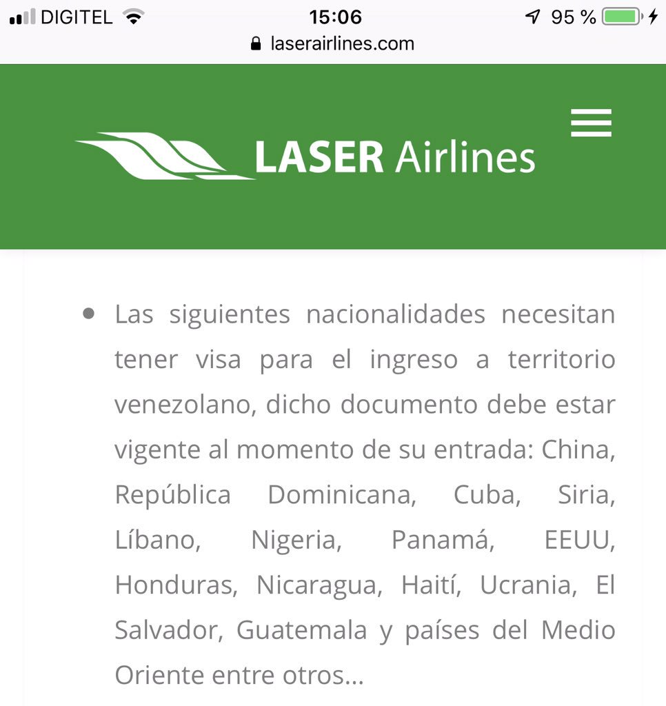 Laser Airlines on Twitter "Recuerda que si viajas hacía La Fría, en el