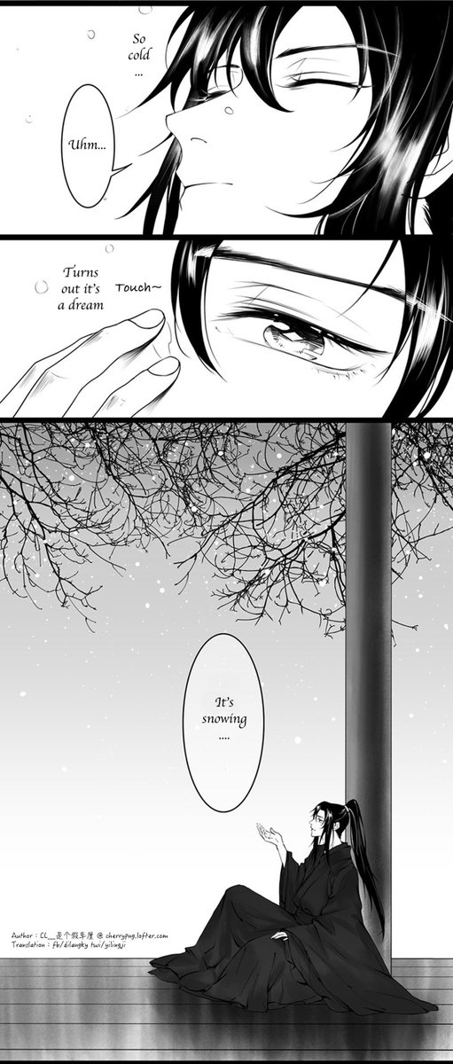 yilingji's tweet photo. "Snow" 1
By CL__是个假车厘 @ https://t.co/UuCLXFcQ13
Translated with permission. #魔道祖师 #忘羡

Should have known Wei Ying would be too busy waxing lyrical about Lan Zhan's eyes to worry about, like, hypothermia https://t.co/PIXT64K6p8