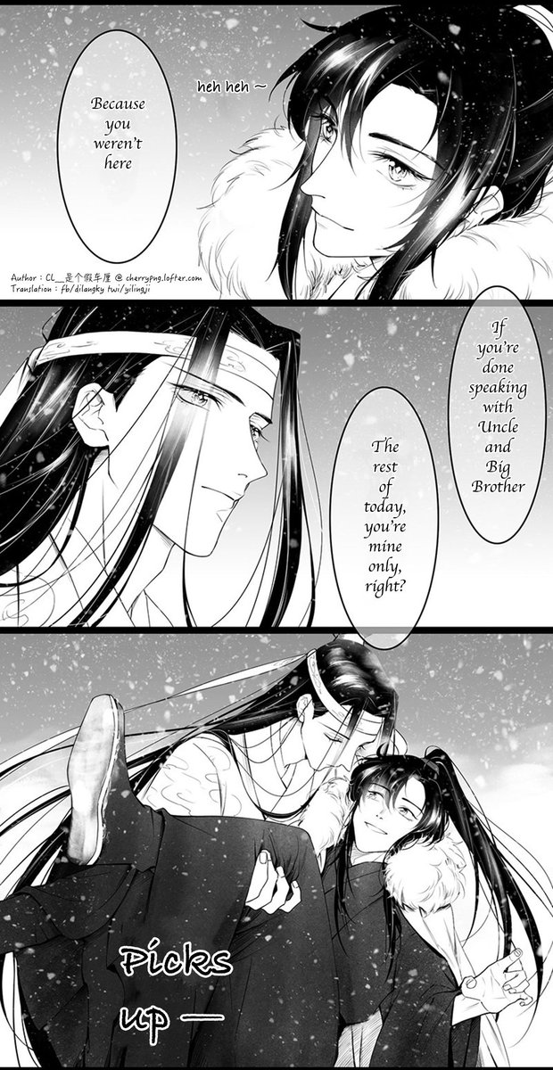 yilingji's tweet photo. "Snow" 2 END (aka: Yiling Laozu vs hypothermia)
By CL__是个假车厘 @ https://t.co/UuCLXFcQ13 
Translated with permission. #魔道祖师 #忘羡 https://t.co/vhLKdawiUj