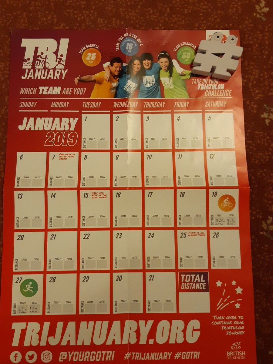 Melissa72297747's tweet photo. @yourgotri #Trijanuary #WallCharts #teambushell 15.77km bike ride and 9.99km run in the bag, going for a swim tomorrow..believe and you shall succeed https://t.co/woFhCiZ0oI