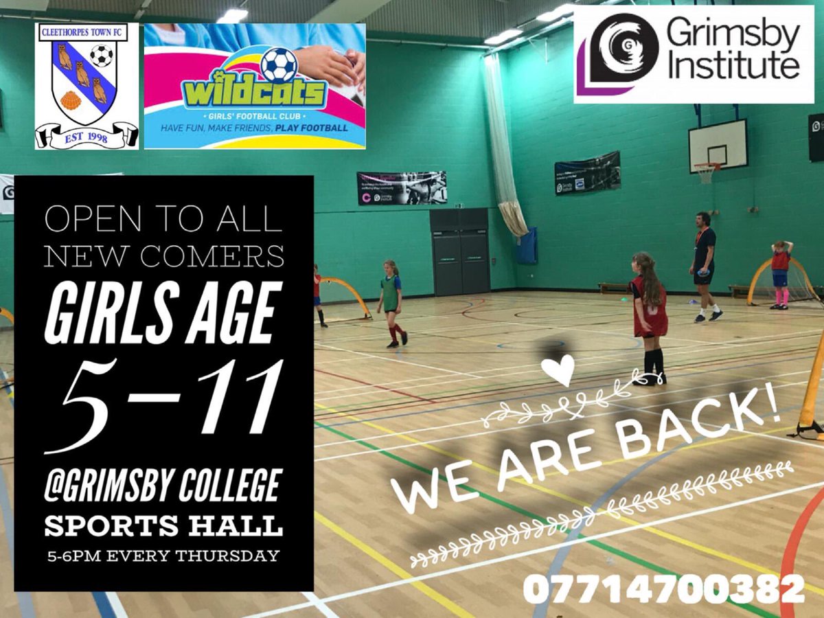 cleeladiesfc's tweet photo. We are back at Grimsby institute on a Thursday 5-6 pm.  Open to all girls aged 5-11.   @cleeladiesfc @CleeGirls1 @CleeTownFC   Let’s get as many girls as possible playing football. https://t.co/uDm2H6KdE3