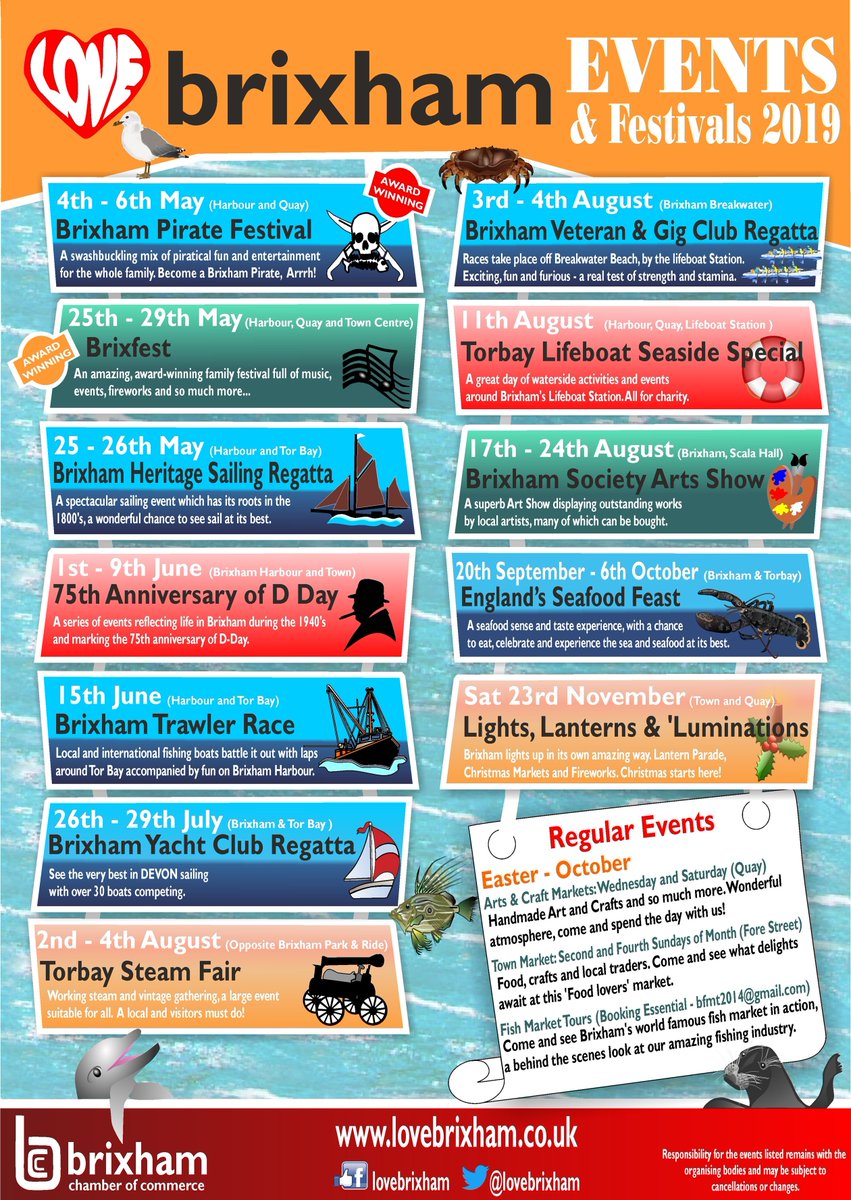 lovebrixham's tweet photo. Here it is the Offical #lovebrixham 2019 Events Board. These will be going up around Brixham very soon. New sites this year include #Brixham marina.
Keep any eye on our FB page for a full list of sites #brixhamevents #Brixham #englishriviera #heraldexpress #visitdevon https://t.co/seP0LcE2ne