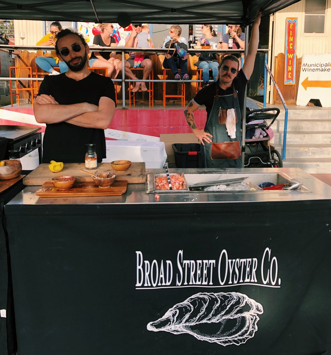 The freakin gang is here ⚔️  ready to shuck some oysters and serve up some lobster rolls to YOU. Yes, you. Your Sunday plans are set &amp; its looking pretty damn good ☀️ ☀️ ☀️  catch @valmarrecords on the patio form 2-5PM!