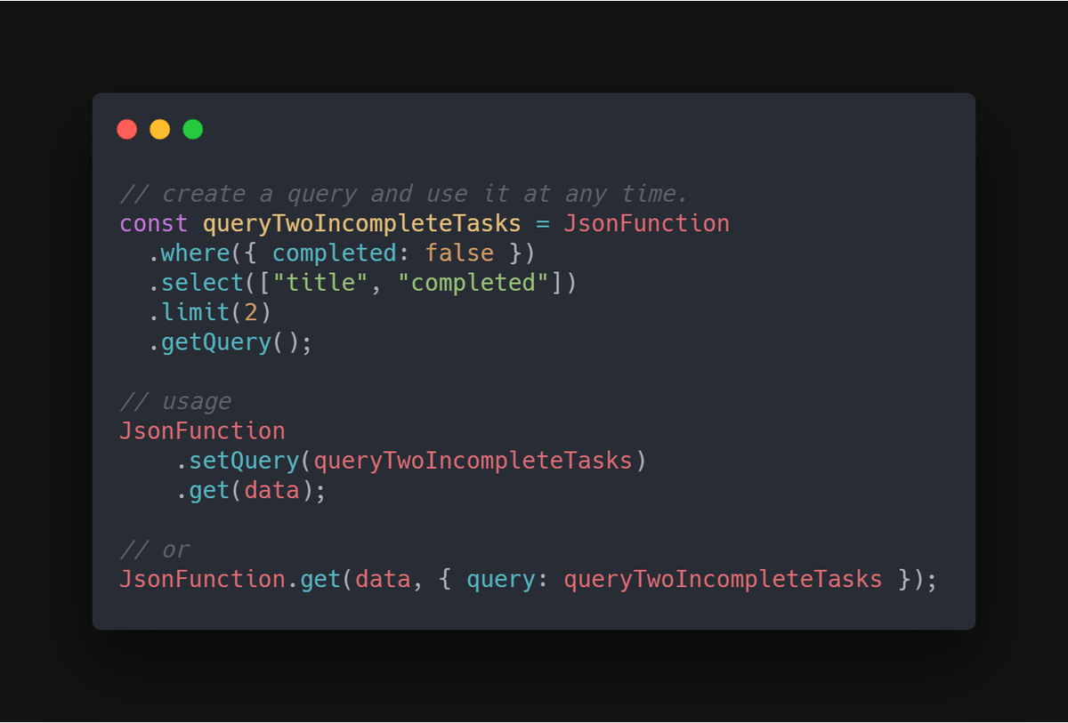 aykutkardas's tweet image. Hi everyone,
"JsonFunction" now has a more flexible use. 🌟 Query is in use now.
github.com/aykutkardas/Js…
#js #javascript #typscript #json #es6 #github #opensource #firebase #nodejs #npm #reactjs #Angular #VueJS