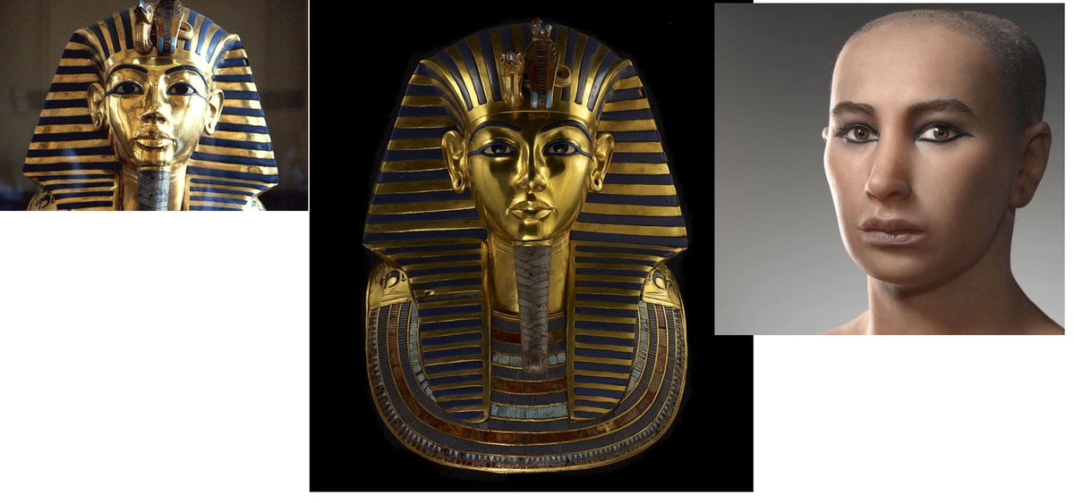 Notice King Tut's disappearing lower lip, first by lighting, then in a reproduction.Golden Mask with proper lighting https://madamasr.com/wp-content/uploads/2015/10/Tutankhamun.jpgGolden Mask at National Geographic notice the shaded lip, which then goes missing in the 'reconstruction'. https://blog.education.nationalgeographic.org/2014/10/22/new-view-of-king-tut/