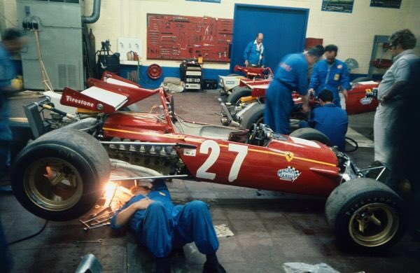 bourdyot_'s tweet photo. Jacky Ickx's #Ferrari #312B the evening before the 1970 Belgian Grand Prix at Spa Francorchamps https://t.co/XCTQ9NFdCk