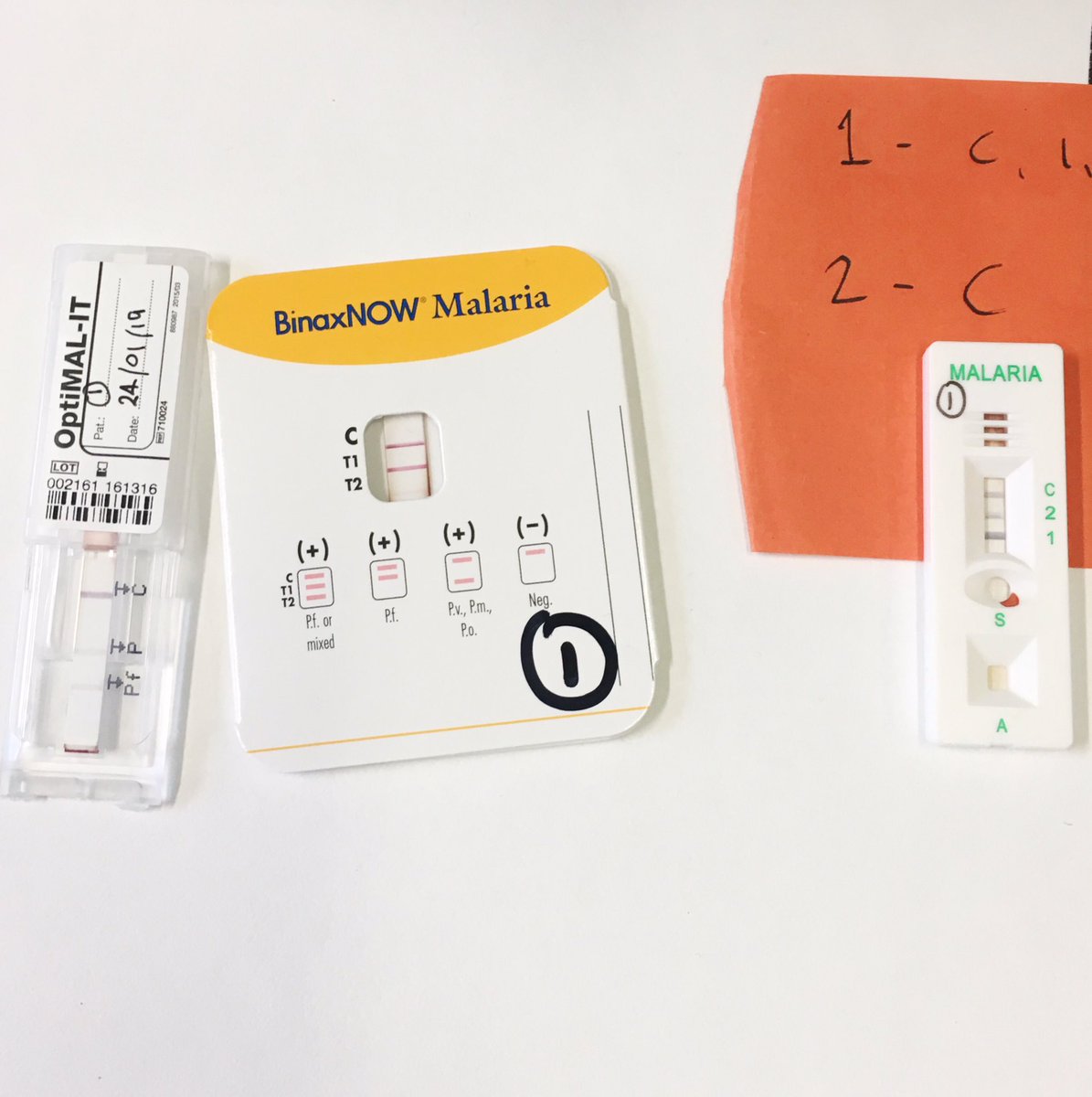 This week’s labs taught me to trust my microscopy - seeing nothing in a thin blood film, with 3 RDTs showing positive for P. falciparum - it was later found to be a negative sample with LAMP & nested PCR. Combined molecular diagnostics is important! #womeninparasitology #Malaria