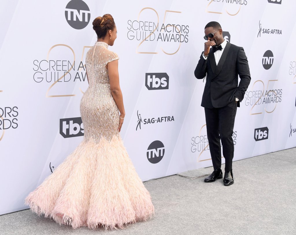 Find someone who looks at you the way #SterlingKBrown looks at his wife. 😍 #SAGAwards