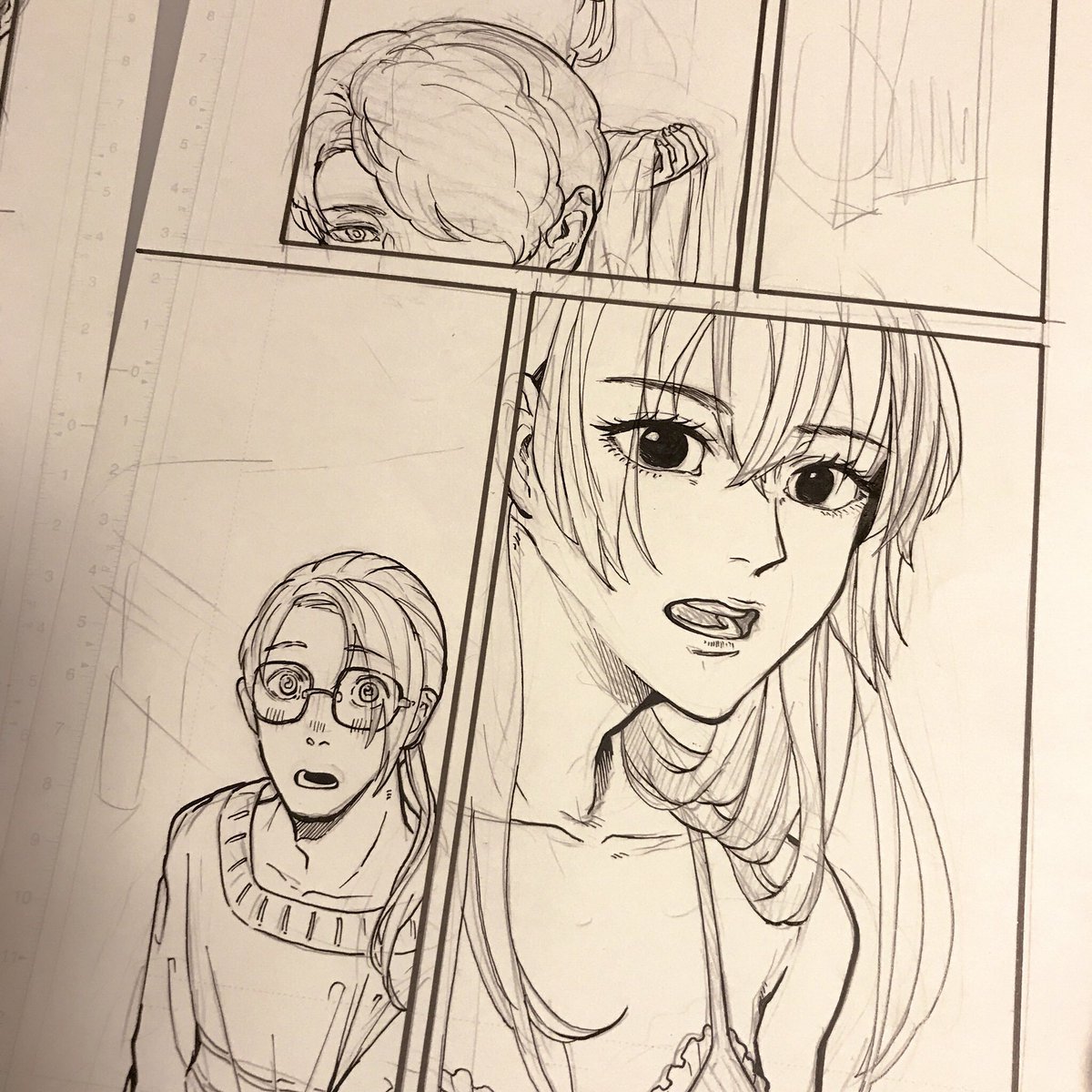 進捗が遅々たる歩みで全く進まないけど描いてる描いてる…終わる終わる… 