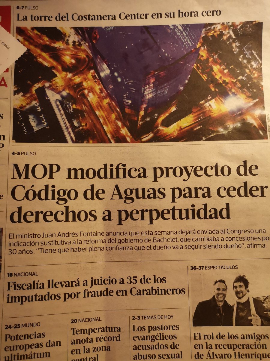 "Ceder derechos a perpetuidad" dice el ministro... El agua un bien común, necesario para la vida, un derecho humano, entregado "para siempre" al mejor postor... Un ejemplo perfecto de como funciona nuestra sociedad, este modelo: gana el más fuerte