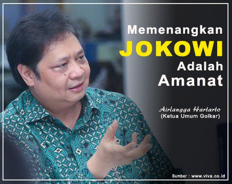 Airlangga berkata bila Jokowi menjunjung tinggi nilai-nilai demokrasi negeri, #AirlanggaMenangkanJokowi
