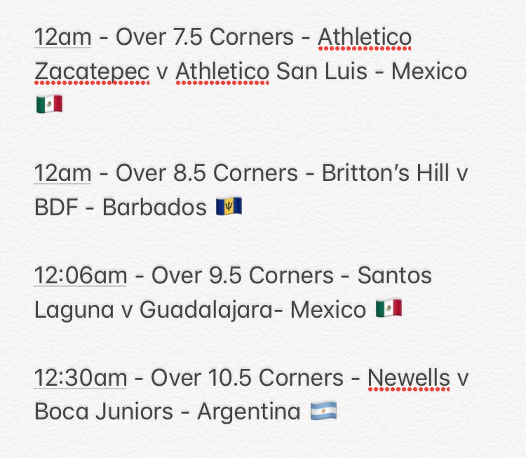 💰Corner List💰

Stake £5 on each! 

Smash ❤️ if your on!