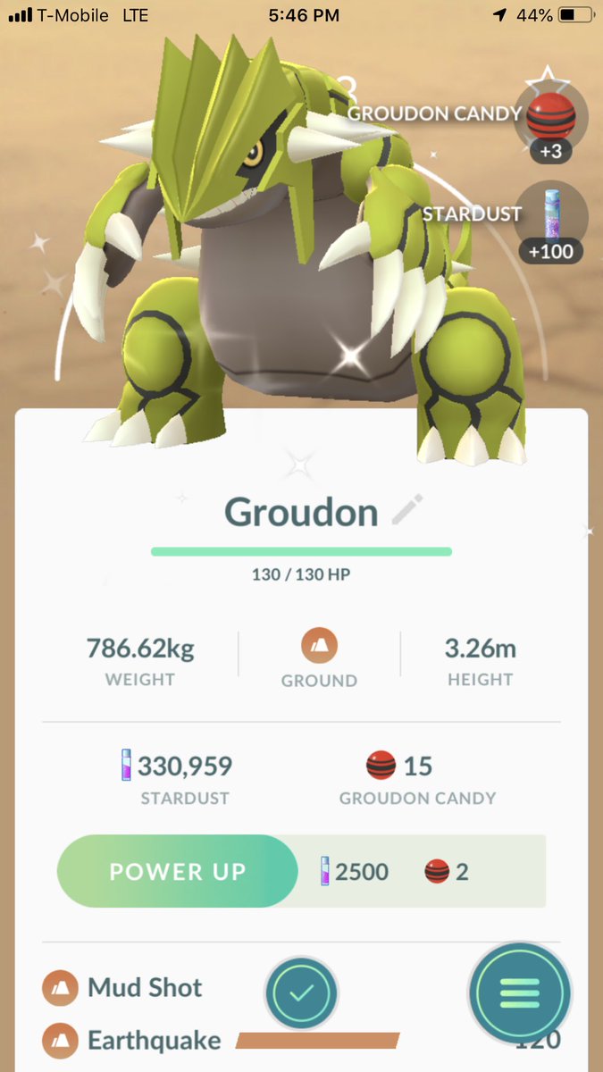 Hyperpotion2's tweet image. Shiny groudon bay bay #pokemonGO