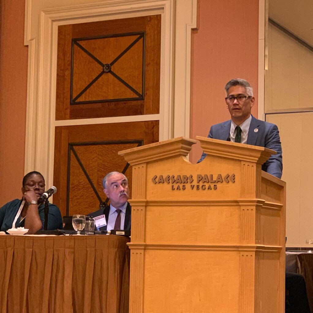 RealJinHwang's tweet photo. .@NAPABA @HNBANews @NationalNABA @nationalbar @LGBTBar 
NAPABA Prez Daniel Sakaguchi &amp; fellow national affinity bar leaders (some pictured here) addressing the ABA Minority Caucus at the ABA Mid-Year Meeting in Las Vegas re their crucial policy stances, programs, &amp; events. https://t.co/gdcS8xfg3H