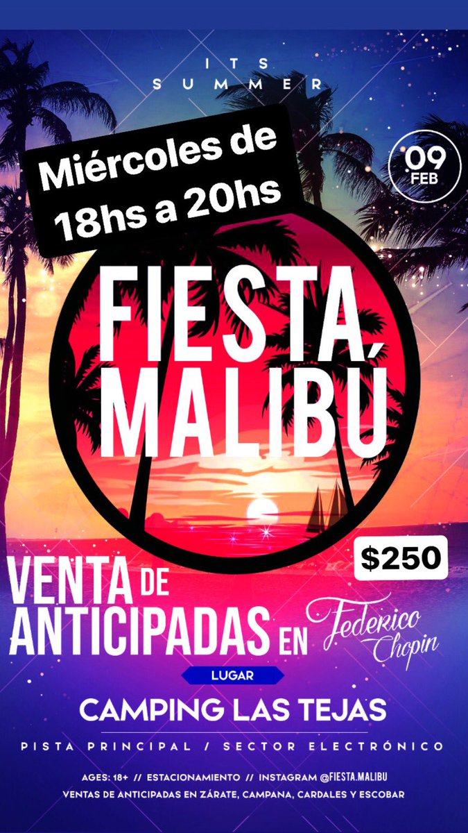 El miércoles arrancamos con la venta de la primera tanda de anticipadas !!! 🌴