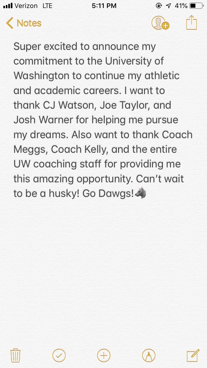 jakeleit10's tweet photo. Extremely excited to announce my commitment to the University of Washington! #GoDawgs🐺 https://t.co/62TyHTcGIS