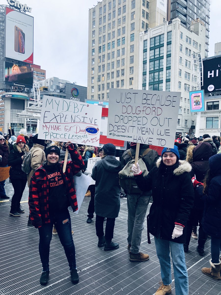 TabathaSouthey's tweet photo. Yonge and Dundas Friday afternoon. I think we're going to see a lot more of this. #DefendOSAP https://t.co/FF3oNN04aA