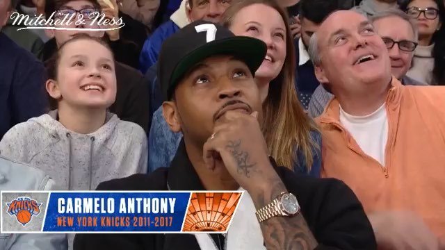 HoopsJunction's tweet photo. Put some ✊🏾 Respect on his name! .
.
.
#newyorknicks #knickstape #carmeloanthony #carmelo #courtside #knicks #newyork #msg #madisonsquaregarden #NY #NYK #staymelo #staymelo7 #melo #carmelo #carmeloanthony7 #nba #hoopsjunction https://t.co/xMrJ19P11z https://t.co/MBC2ikSKwD